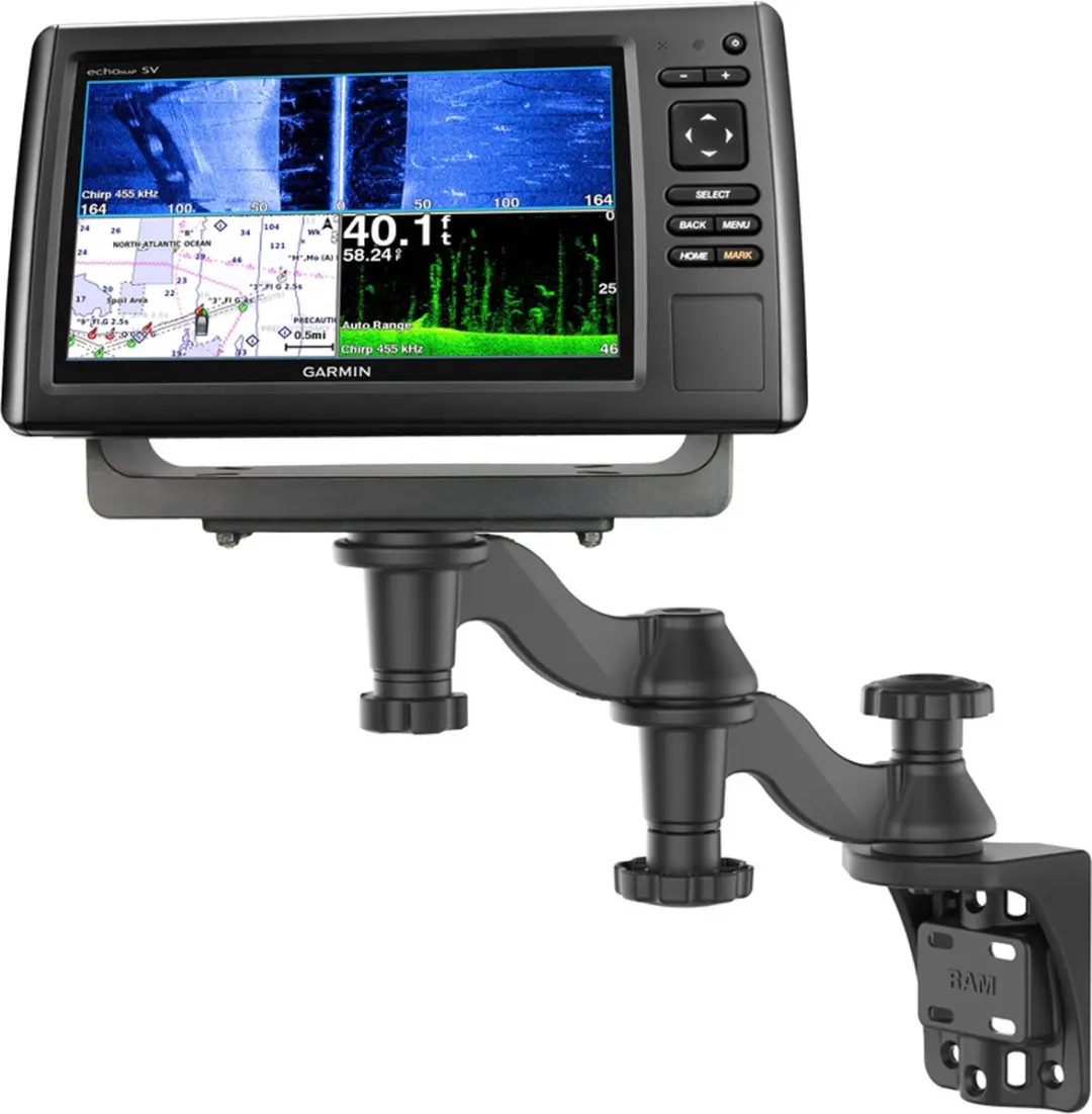 RAM Mounts RAM-109V-1U Dubbele Draaiarm voor Fishfinders & GPS Plotters