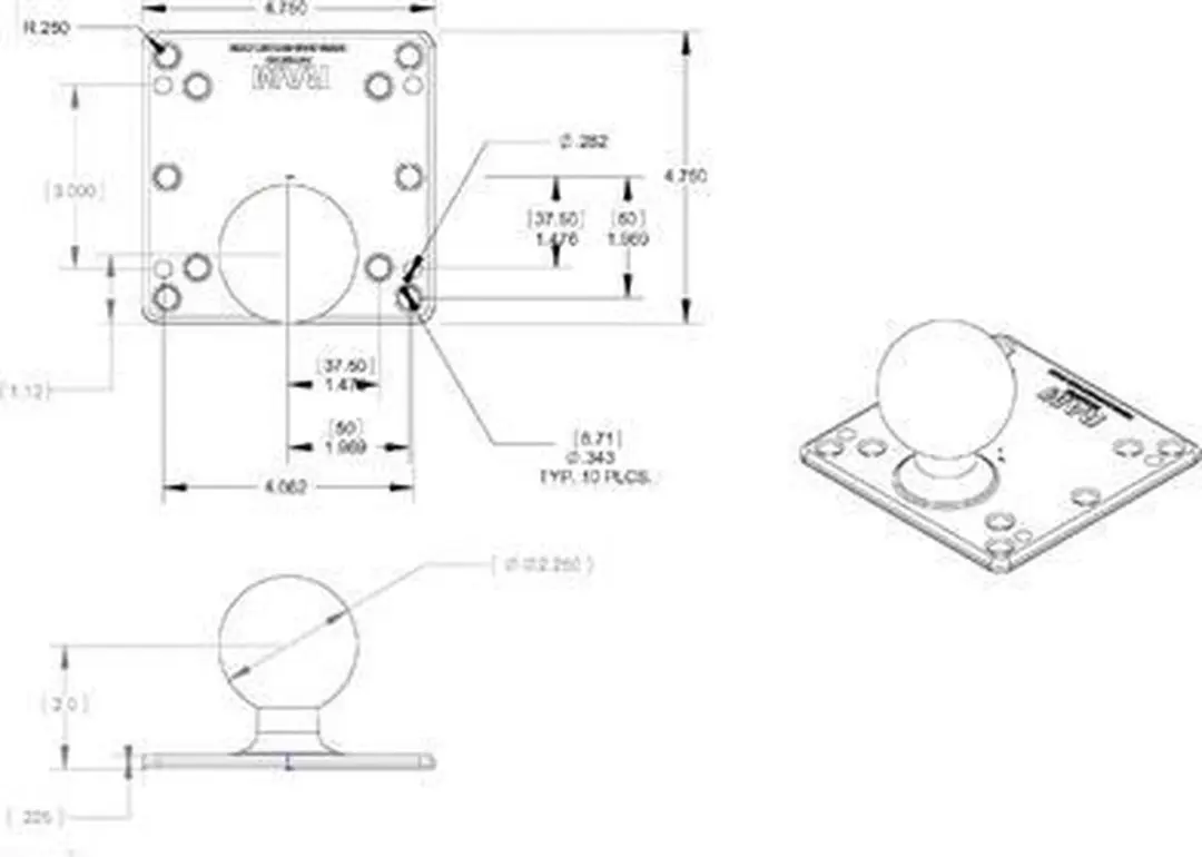 RAM Mounts RAM-D-246U Bevestigingsonderdeel - afbeelding 4 van 5