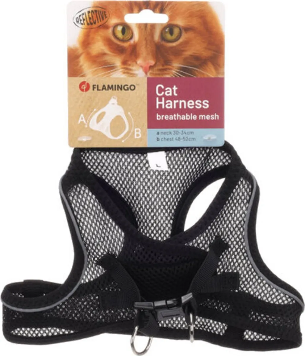 Flamingo Kattenharnas Step&Go Berta L - Zwart