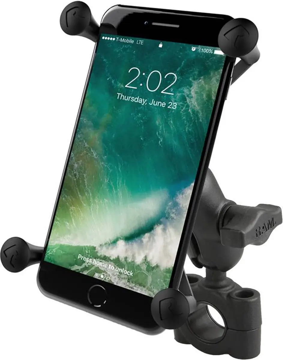Torque™ large smartphone stangbevestigingset met X-Grip RAM-B-408-75-1-A-UN10U