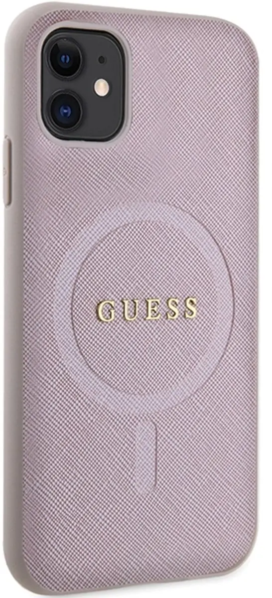 Guess GUHMN61PSAHMCP iPhone 11 hoes Saffiano MagSafe - Roze - afbeelding 3 van 6