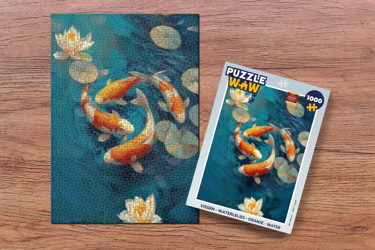 PuzzleWow Waterlelies Legpuzzel 1000 Stuks - Oranje