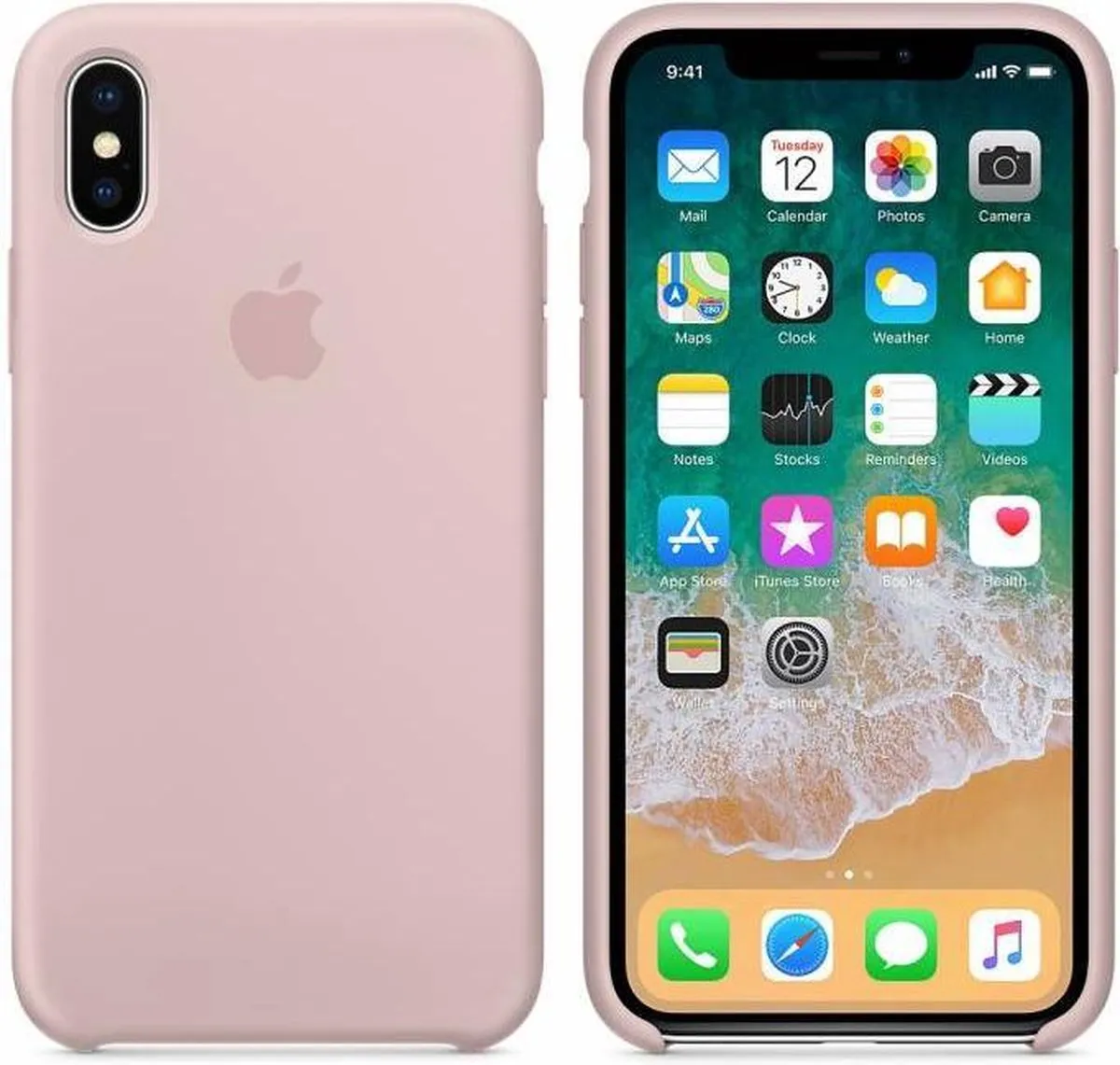 Apple iPhone X Siliconen Back Cover - Roze MQT62ZM/A - afbeelding 6 van 6