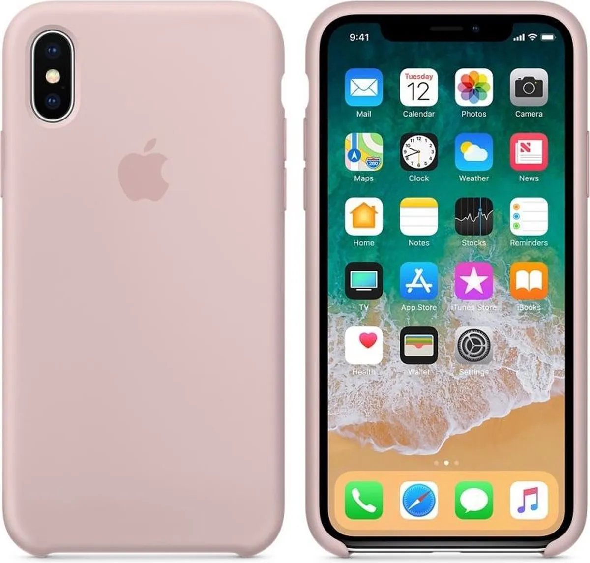 Apple iPhone X Siliconen Back Cover - Roze MQT62ZM/A