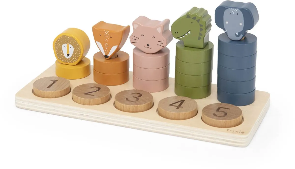 Trixie Houten Telpuzzel 0-5 - Multi - afbeelding 6 van 6