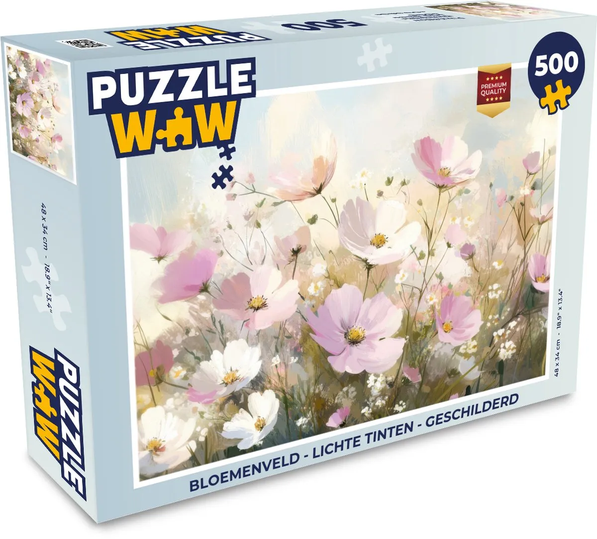 PuzzleWow Bloemenveld Legpuzzel 500 Stuks - 8721173244733