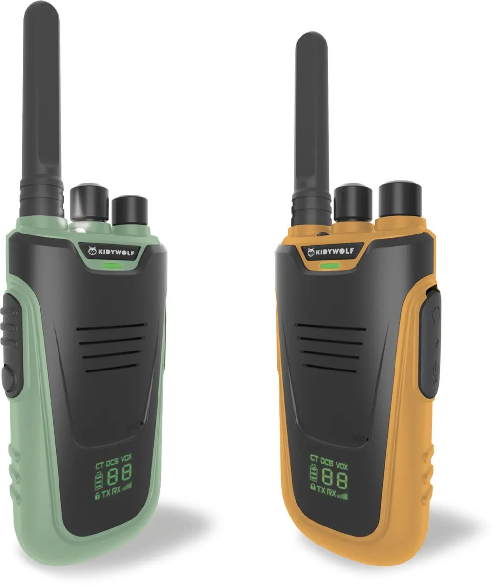 Kidywolf KIDYTALK Walkietalkies - 2 stuks - 6 km - Groen/Geel