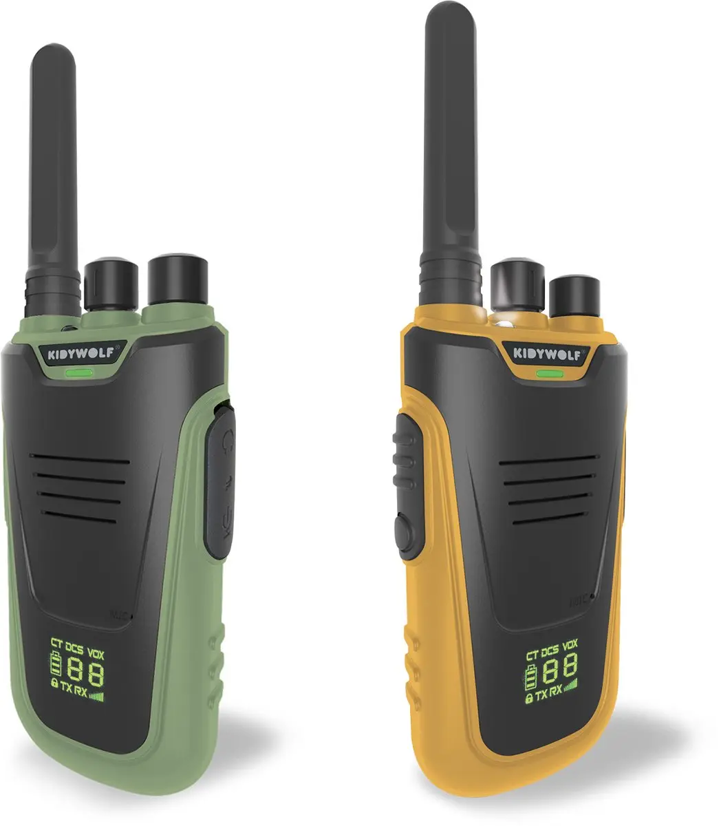 Kidywolf KIDYTALK Walkietalkies - 2 stuks - 6 km - Groen/Geel - afbeelding 2 van 6