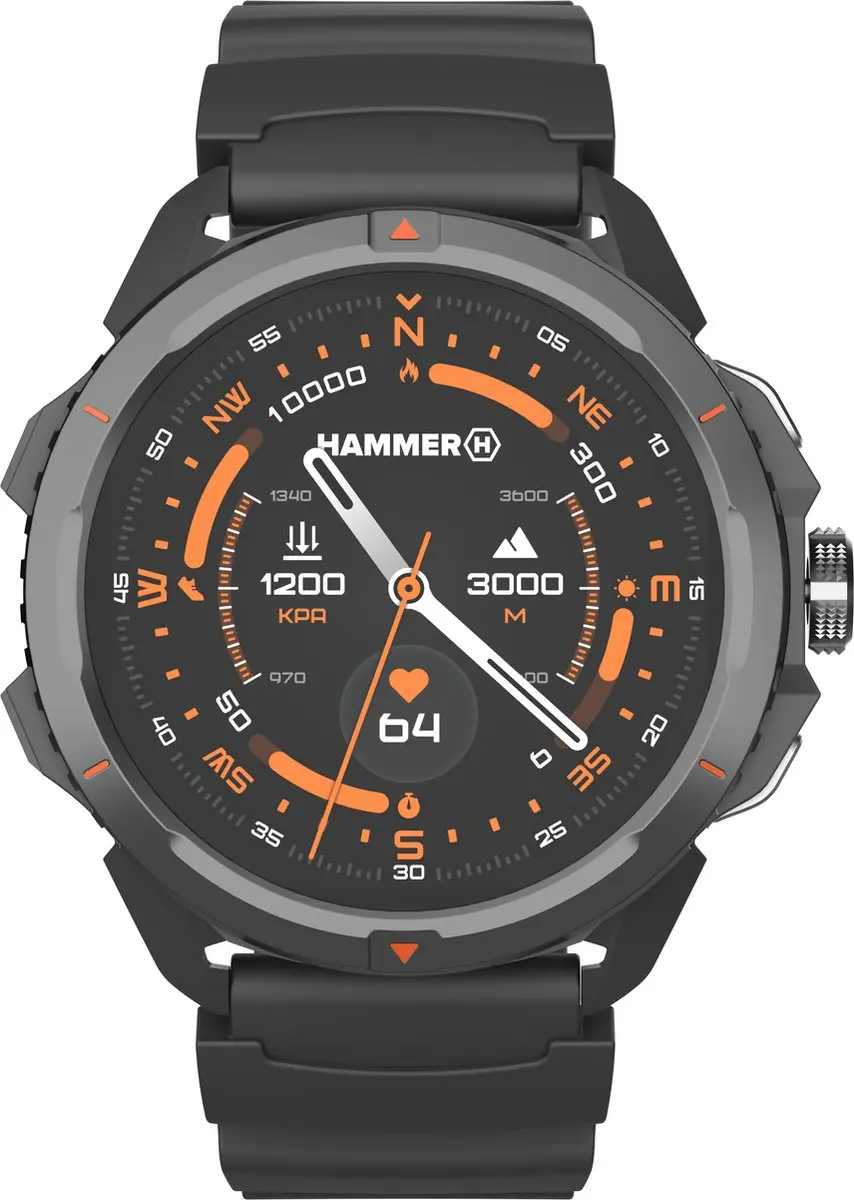 Hammer Watch 2 Smartwatch AMOLED 1.5" Zwart