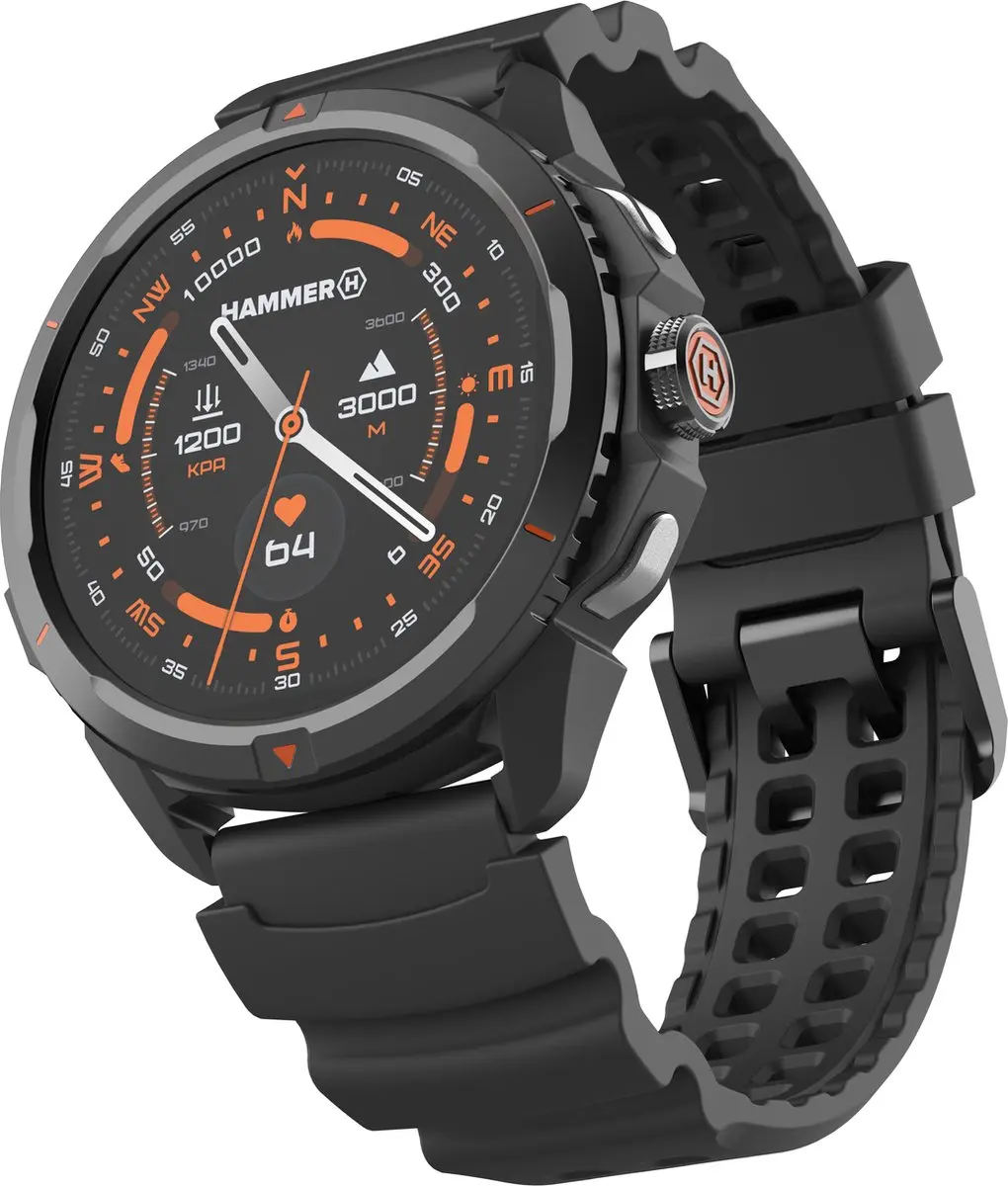 Hammer Watch 2 Smartwatch AMOLED 1.5" Zwart - afbeelding 2 van 6