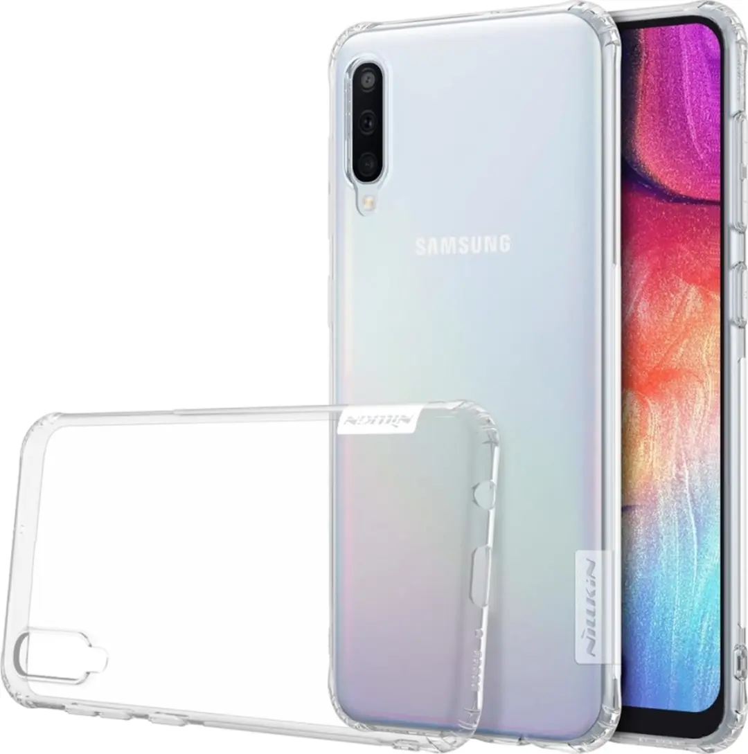 Let op type!! NILLKIN natuur TPU transparante zachte Case voor Galaxy A50 (wit)