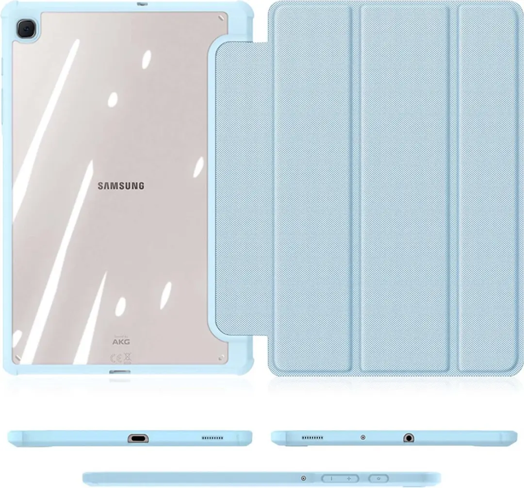 Dux Ducis Toby Tri-Fold Bookcase Samsung Galaxy Tab S6 Lite - Blauw - afbeelding 3 van 6