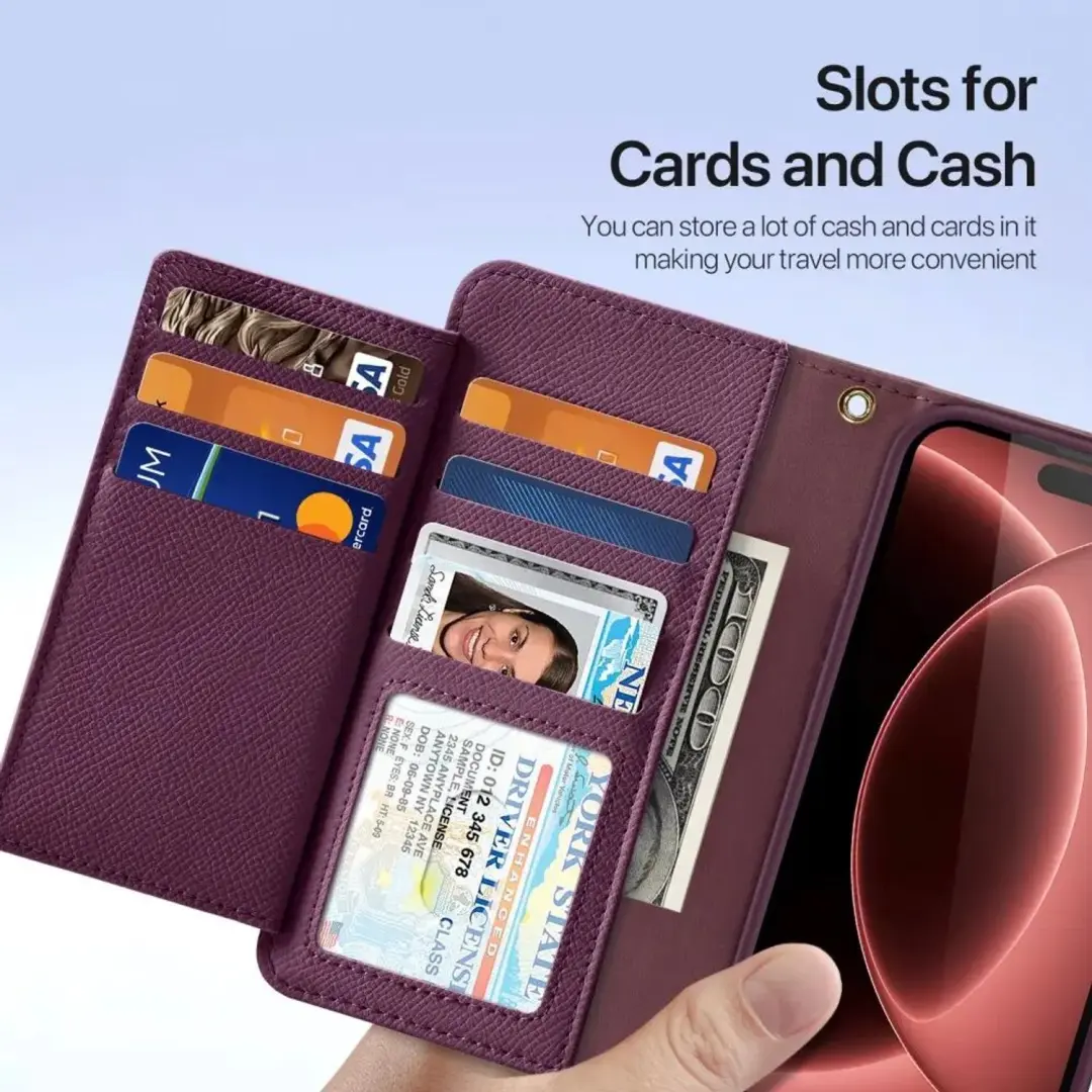 Dux Ducis Lawa iPhone 18 Pro/17 Pro Hoesje 2-in-1 Book Case MagSafe Burgundy - afbeelding 3 van 6