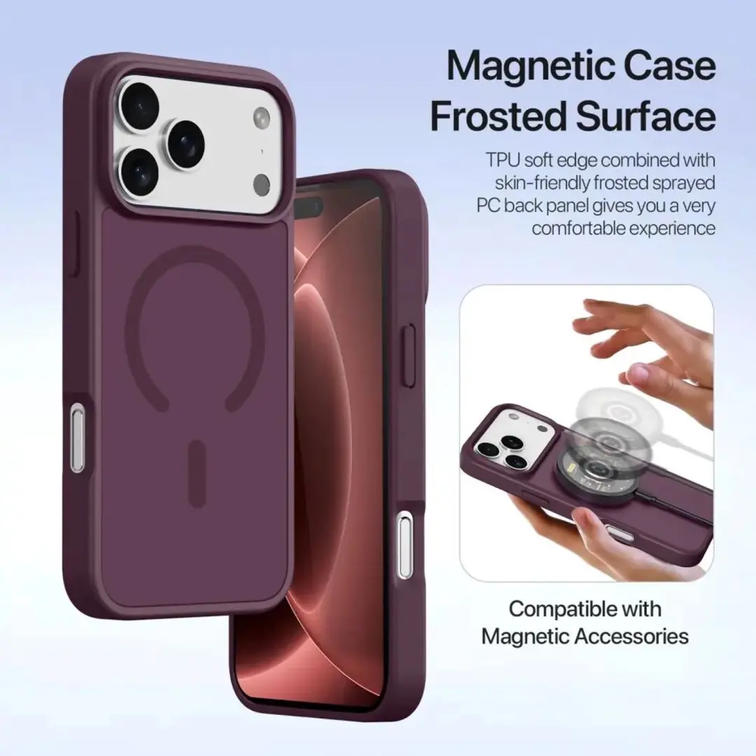 Dux Ducis Lawa iPhone 18 Pro/17 Pro Hoesje 2-in-1 Book Case MagSafe Burgundy - afbeelding 2 van 6