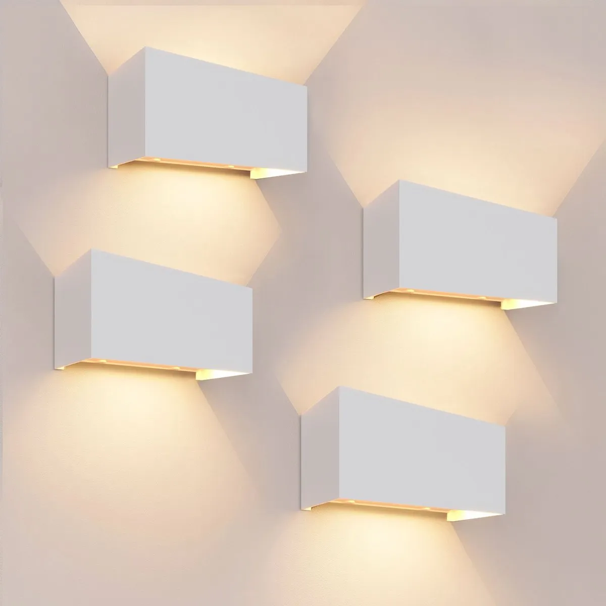 LEDVION 4x Wandlamp 9,5W 3000K IP54