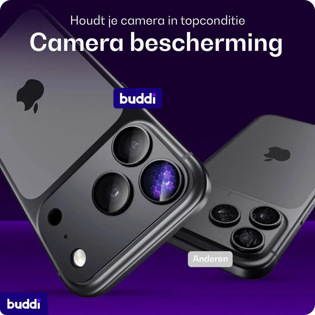 Buddi Focus iPhone 18 Pro Full Camera Protector - Matched Zwart - afbeelding 4 van 6