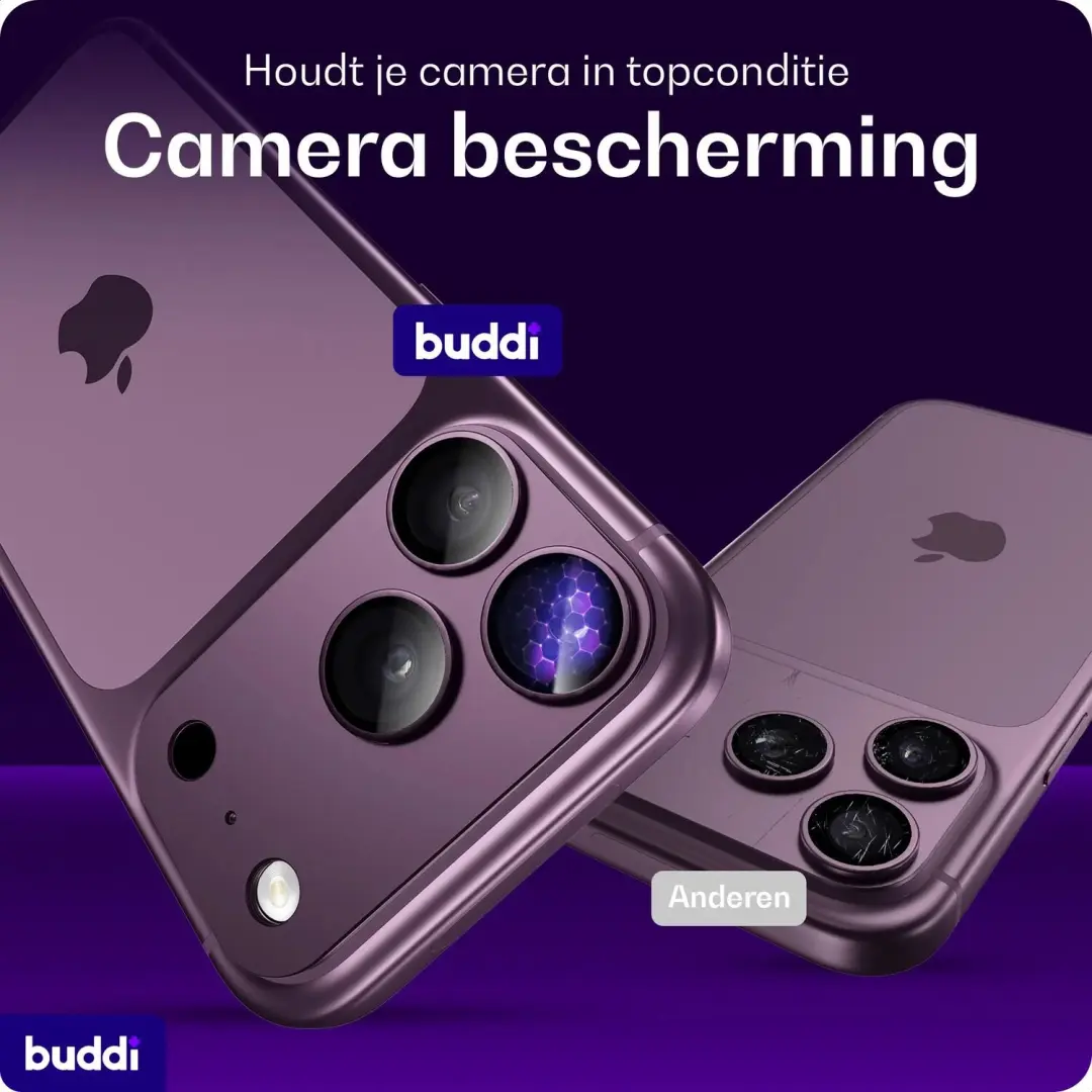 Buddi Focus Apple iPhone 18 Pro Full Camera Protector - Matched Burgundy - afbeelding 6 van 6