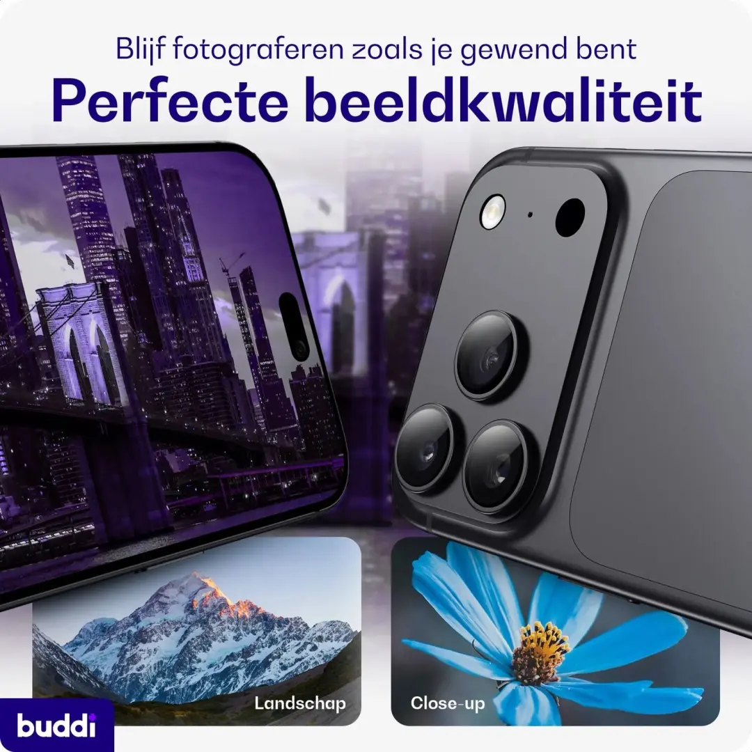 Buddi Focus Full Camera Protector iPhone 18 Pro Max - Matched Zwart - afbeelding 6 van 6
