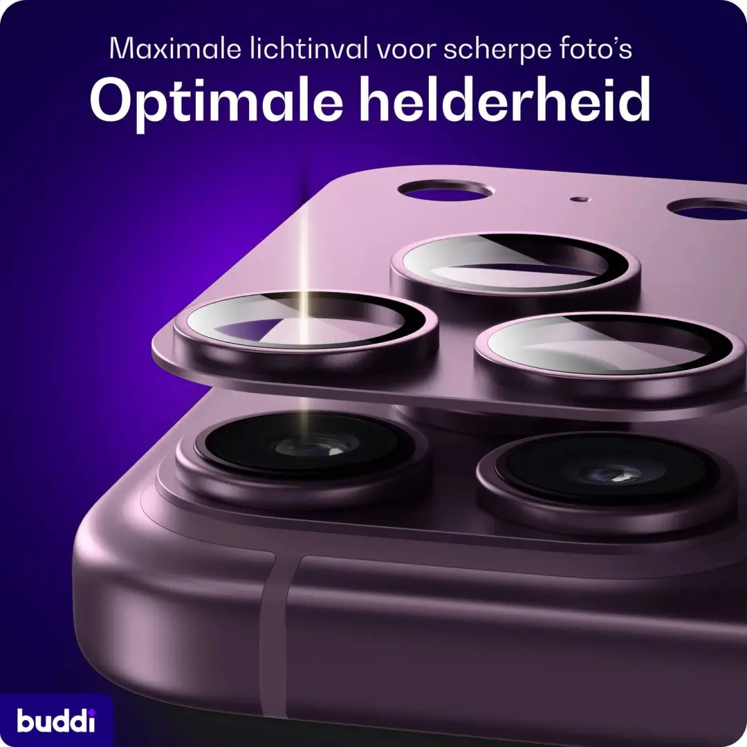 Buddi Focus iPhone 18 Pro Max Full Camera Protector - Matched Burgundy - afbeelding 5 van 6