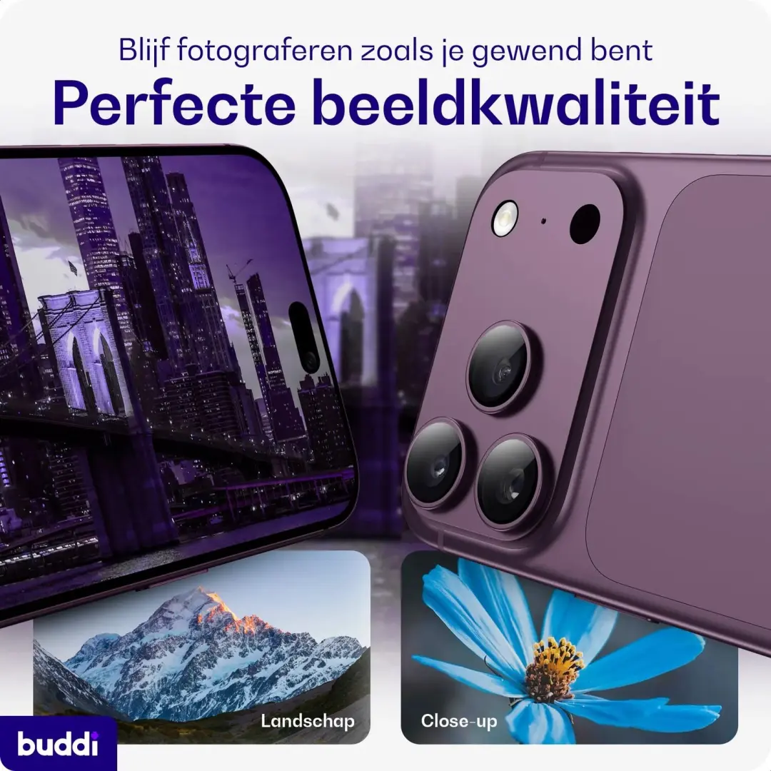 Buddi Focus iPhone 18 Pro Max Full Camera Protector - Matched Burgundy - afbeelding 3 van 6