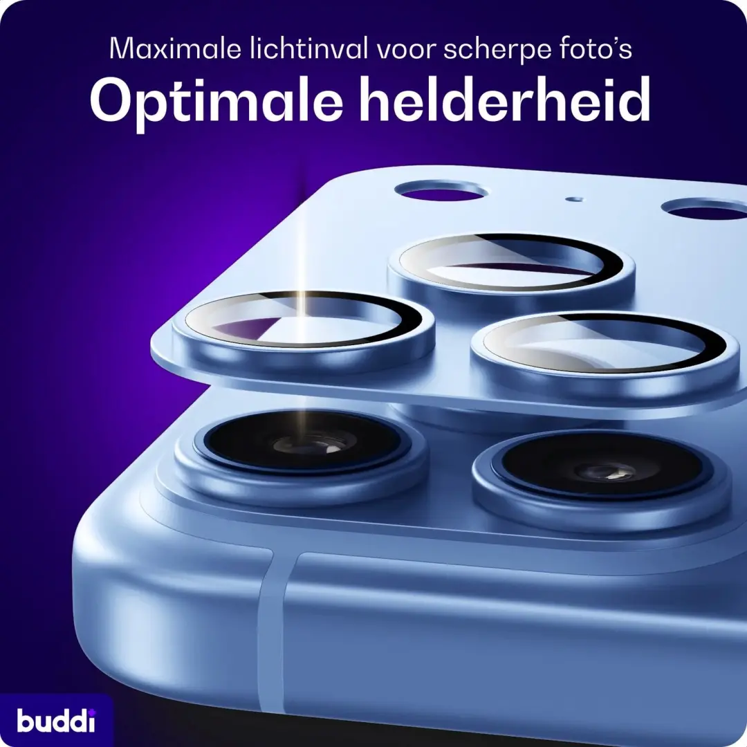 Buddi Focus iPhone 18 Pro Max Full Camera Protector - Matched Blauw - afbeelding 5 van 6