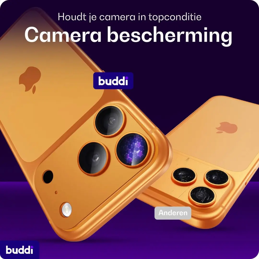 Buddi Focus Apple iPhone 17 Pro Max Full Camera Protector - Matched Oranje - afbeelding 2 van 6