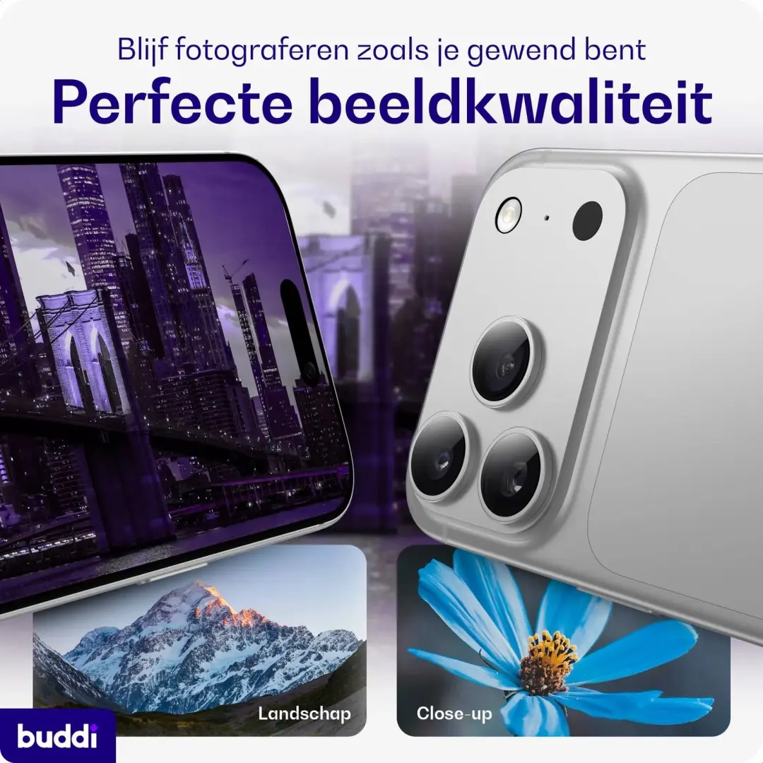 Buddi Focus Camera Protector iPhone 17 Pro Max - Matched Zilver - afbeelding 4 van 6