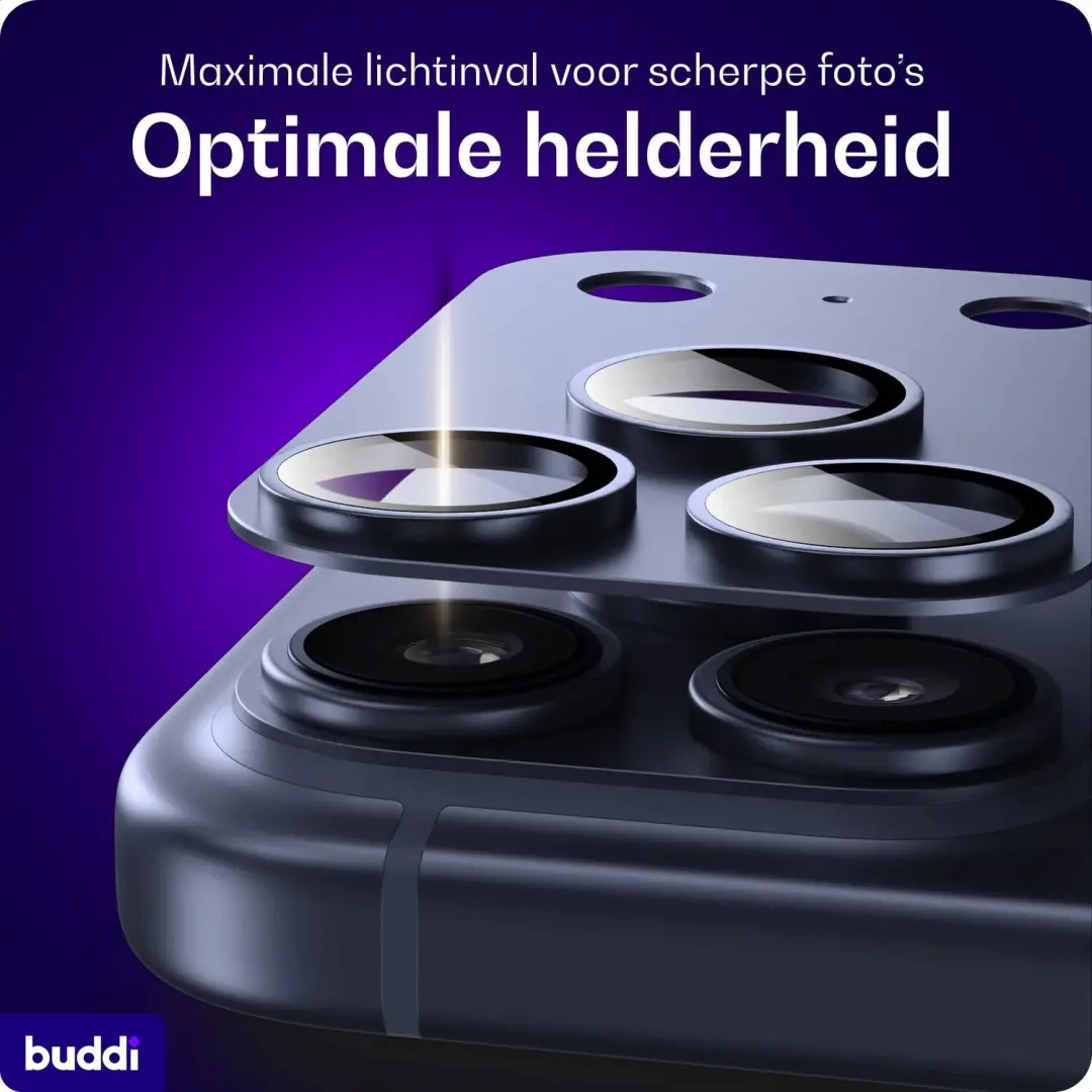 Buddi Focus iPhone 17 Pro Max Full Camera Protector - Matched Blauw - afbeelding 3 van 6