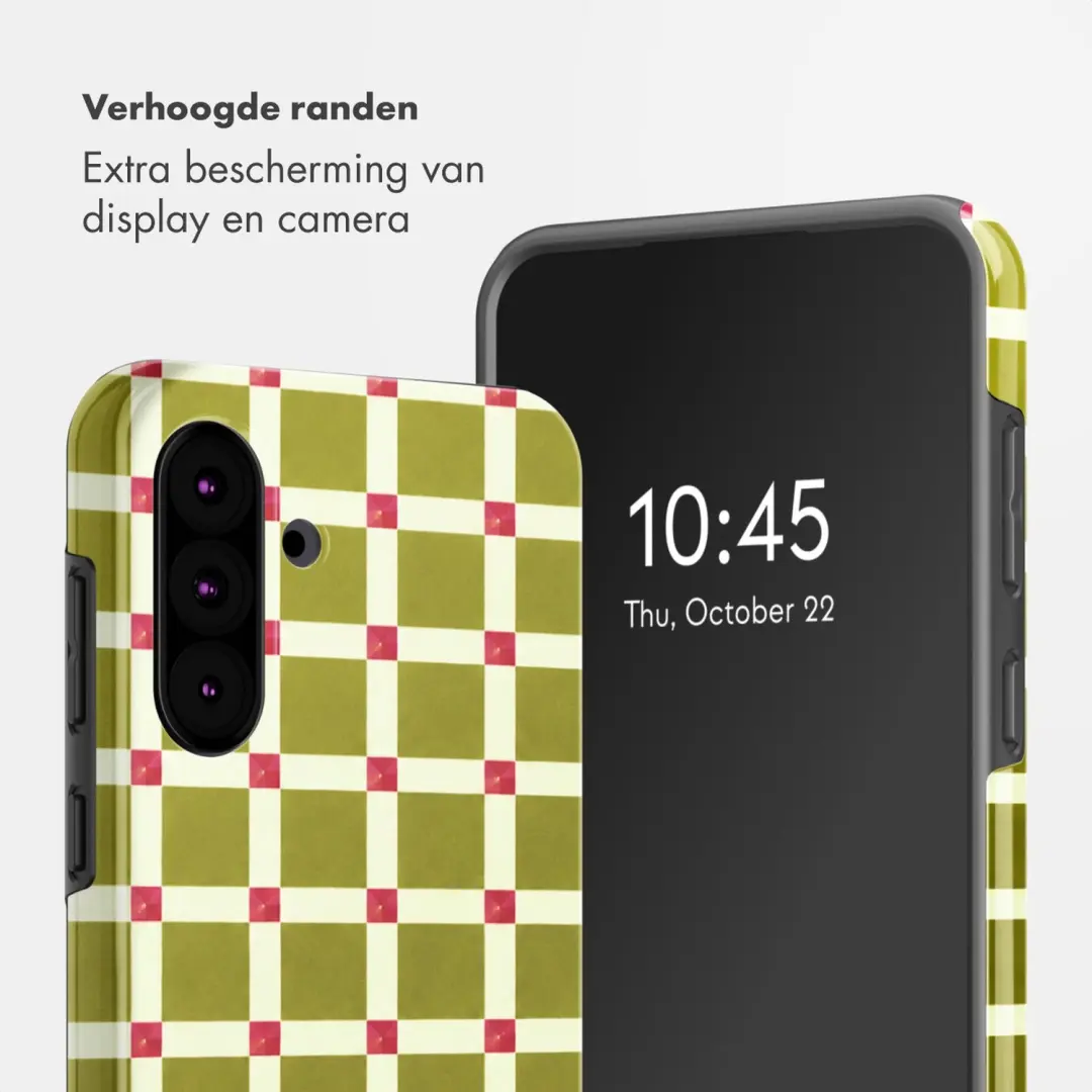 Selencia Vivid Backcover Samsung Galaxy A36/A56 Check This Olive - afbeelding 4 van 6