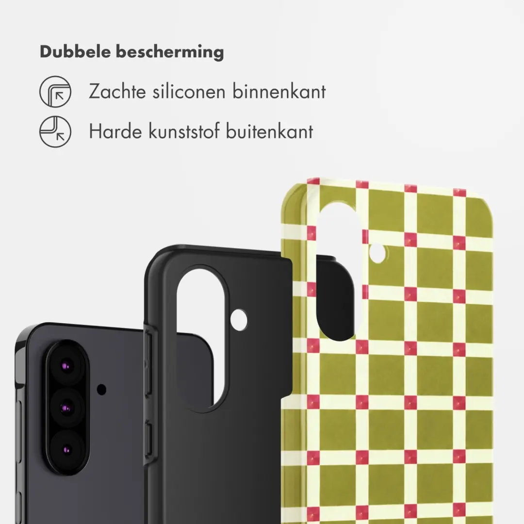Selencia Vivid Backcover Samsung Galaxy A36/A56 Check This Olive - afbeelding 2 van 6