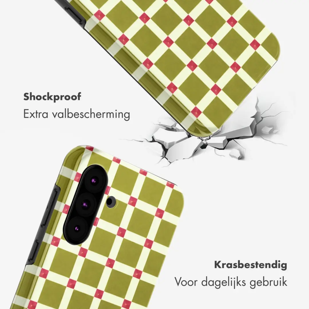 Selencia Vivid Backcover Samsung Galaxy A36/A56 Check This Olive - afbeelding 3 van 6