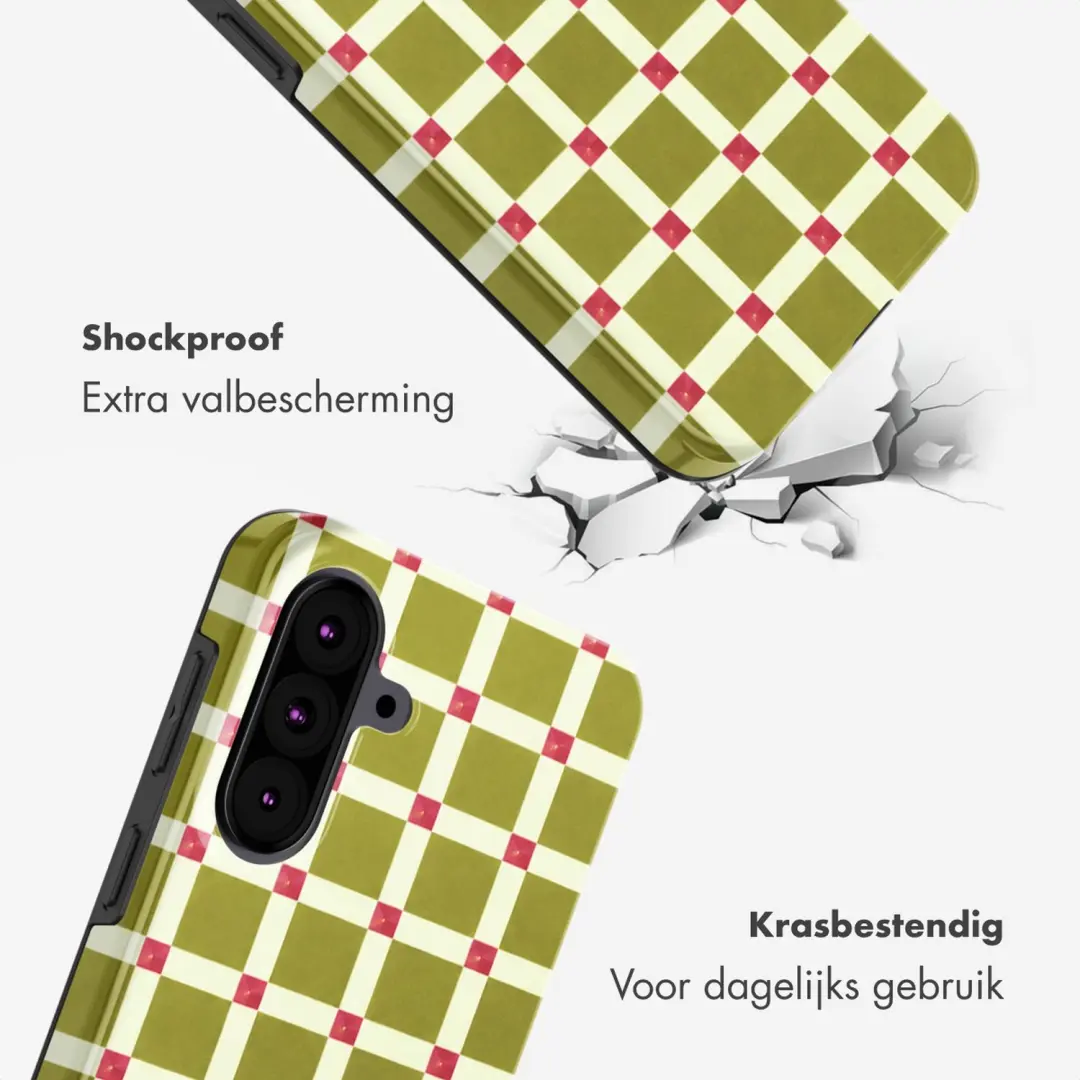 Selencia Check This Olive Hoesje Samsung Galaxy A37 (5G) - afbeelding 3 van 6