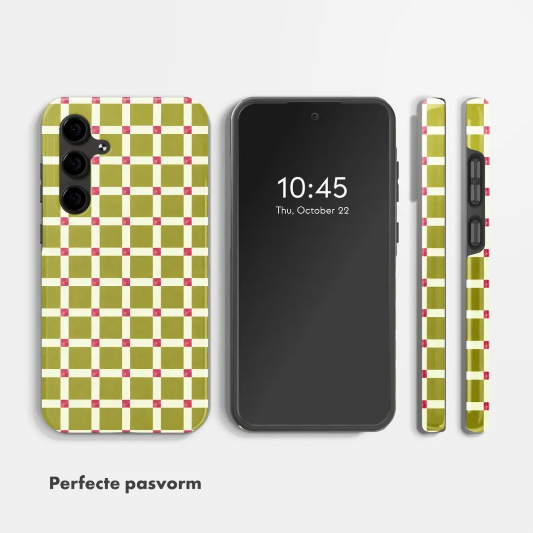 Selencia Check This Olive Backcover Samsung Galaxy S24 FE - afbeelding 5 van 6