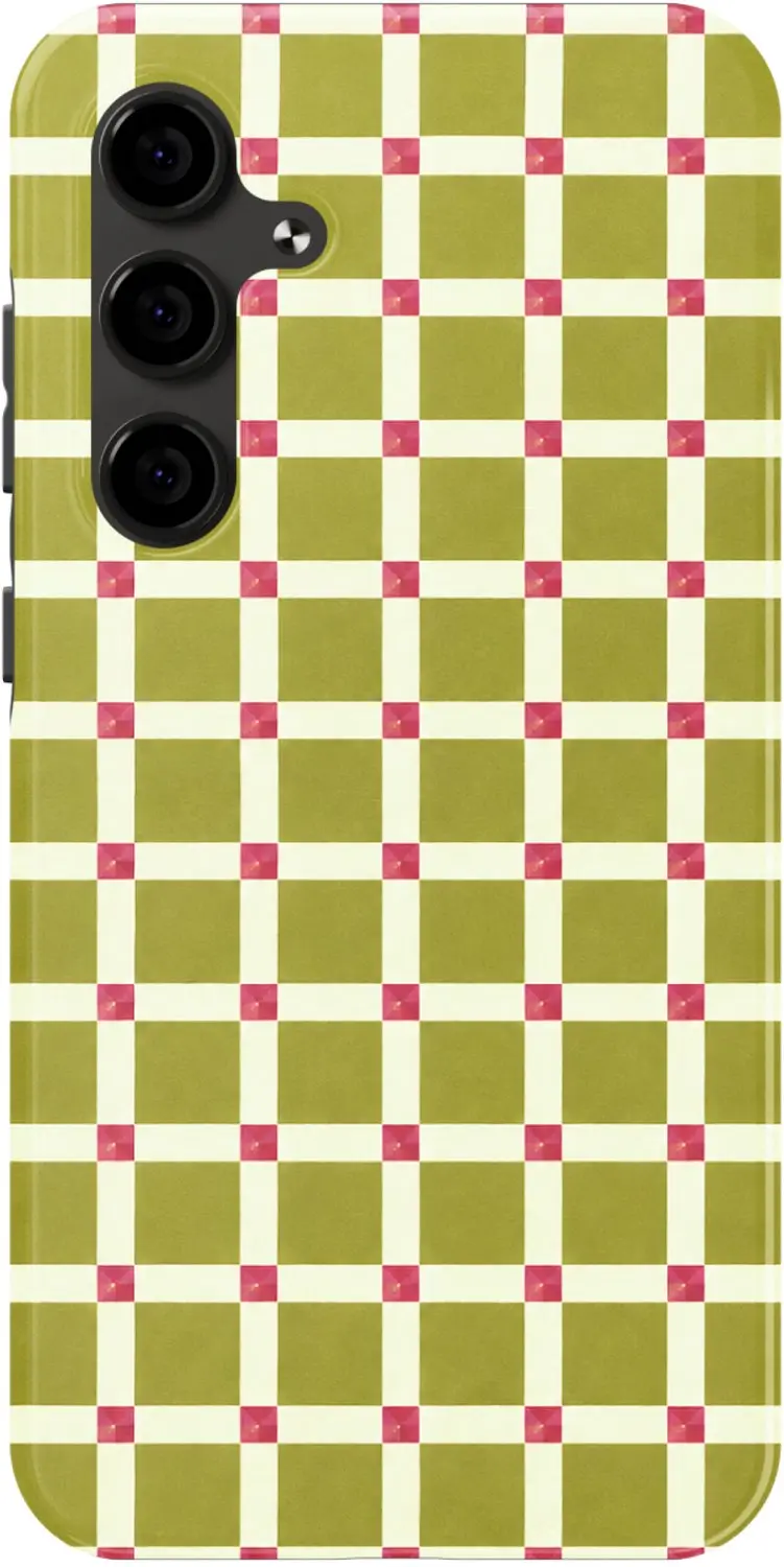 Selencia Check This Olive Backcover Samsung Galaxy S24 FE