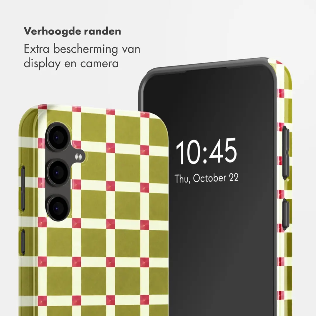 Selencia Check This Olive Backcover Samsung Galaxy S24 FE - afbeelding 4 van 6