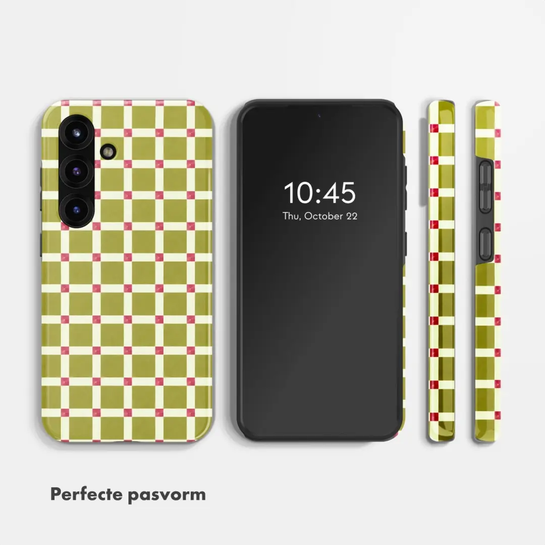 Selencia Check This Olive Backcover Samsung Galaxy S25 - afbeelding 5 van 6