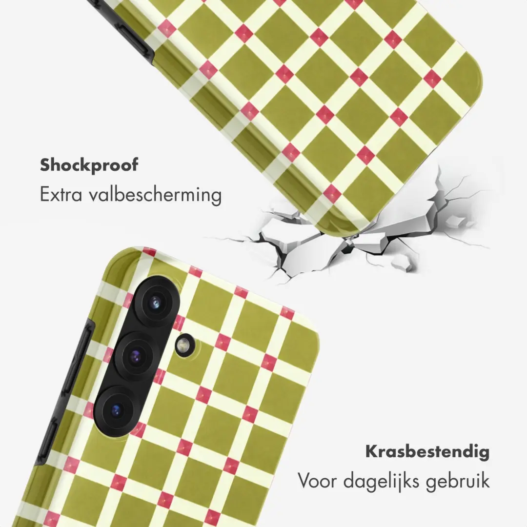 Selencia Check This Olive Backcover Samsung Galaxy S25 - afbeelding 3 van 6