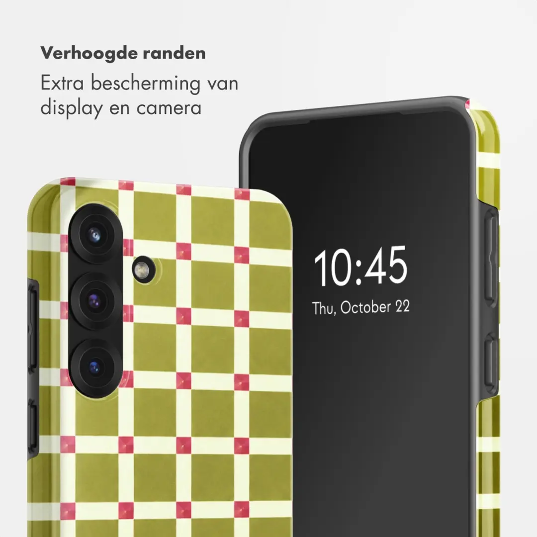 Selencia Check This Olive Backcover Samsung Galaxy S25 - afbeelding 4 van 6