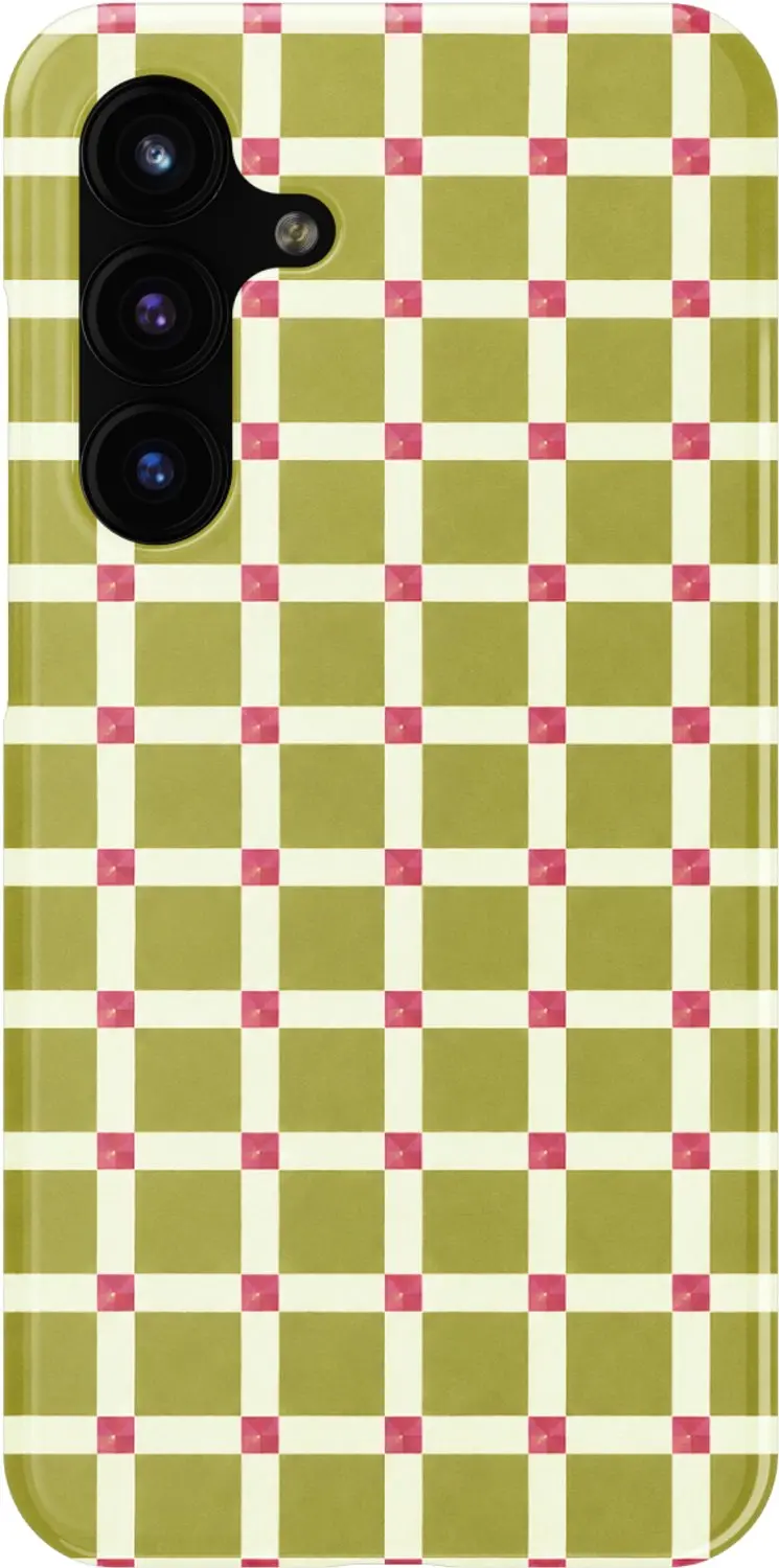 Selencia Check This Olive Backcover Samsung Galaxy S25 FE