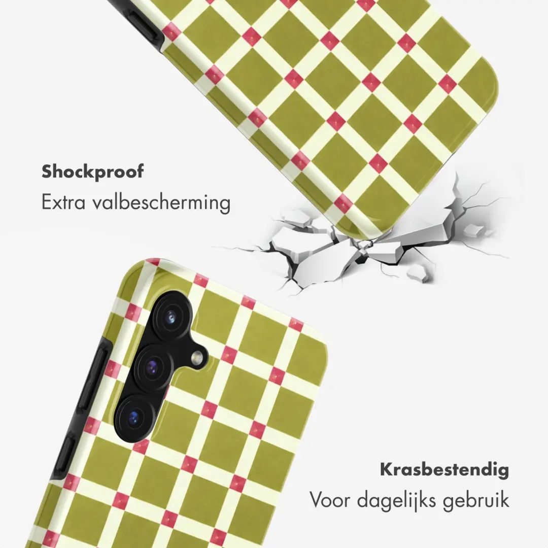 Selencia Check This Olive Backcover Samsung Galaxy S25 FE - afbeelding 3 van 6