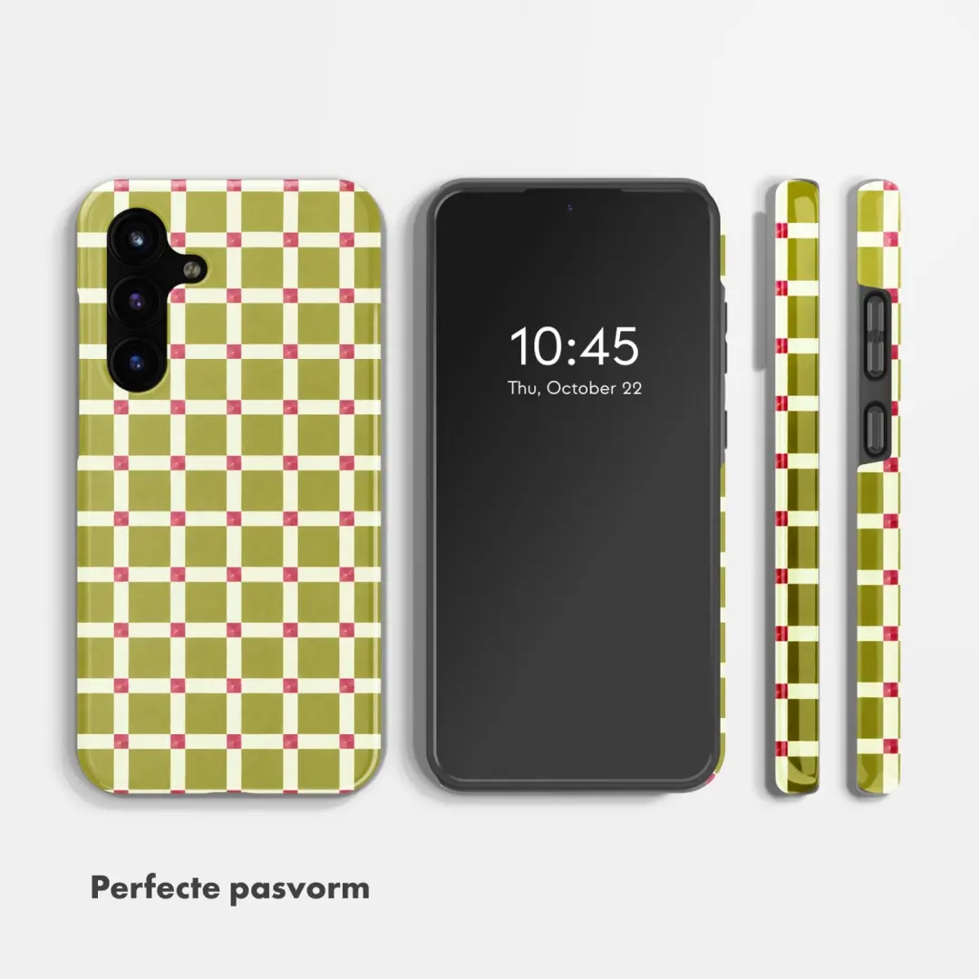 Selencia Check This Olive Backcover Samsung Galaxy S25 FE - afbeelding 5 van 6