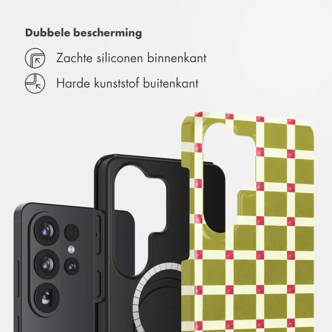 Selencia Check This Olive Hoesje Samsung Galaxy S26 Ultra MagSafe - afbeelding 2 van 6
