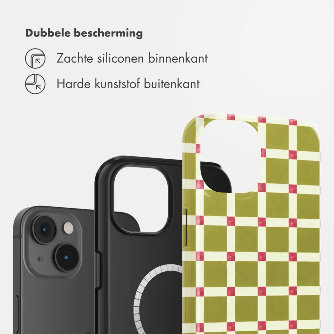 Selencia Check This Olive Hoesje iPhone 14 MagSafe - afbeelding 2 van 6