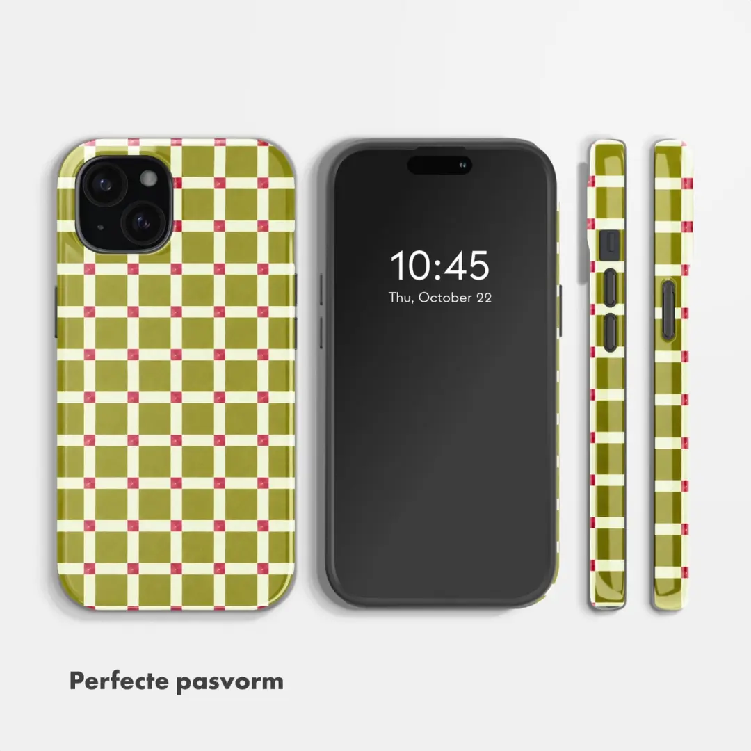 Selencia iPhone 15 Backcover Check This Olive - afbeelding 5 van 6