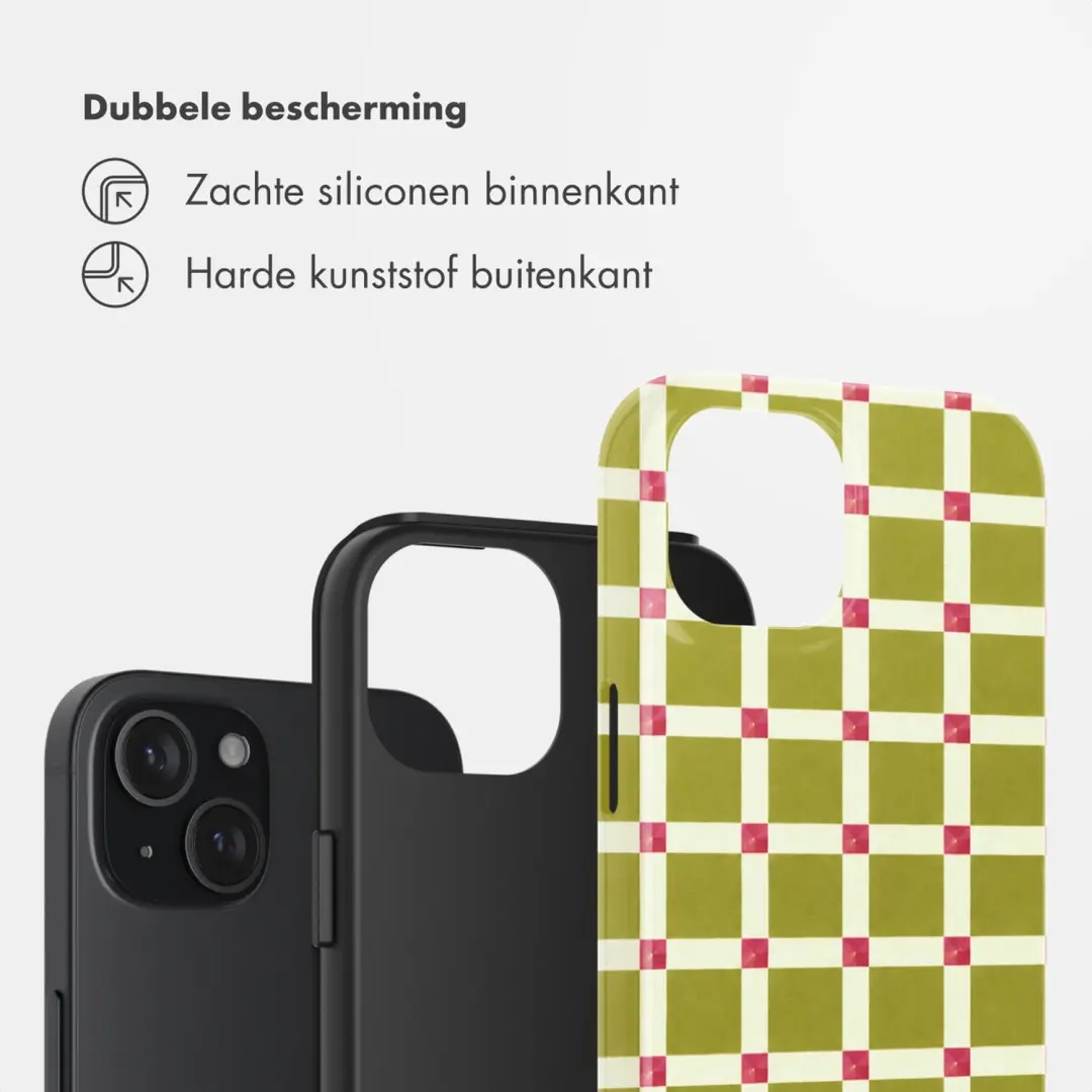 Selencia iPhone 15 Backcover Check This Olive - afbeelding 2 van 6