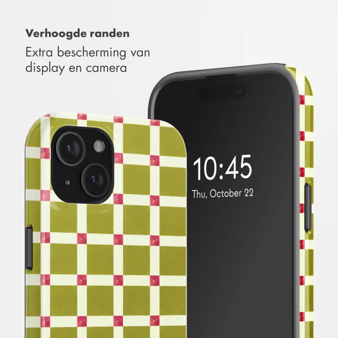 Selencia iPhone 15 Backcover Check This Olive - afbeelding 4 van 6