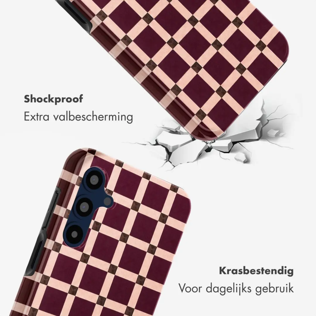 Selencia Check This Burgundy Hoesje Samsung Galaxy A16 - afbeelding 3 van 6