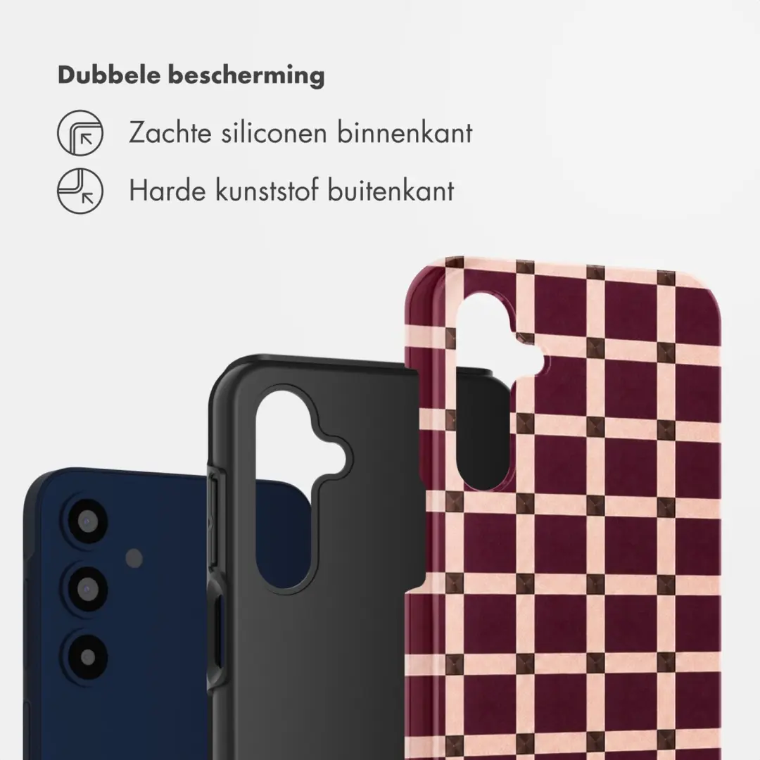 Selencia Check This Burgundy Hoesje Samsung Galaxy A16 - afbeelding 2 van 6