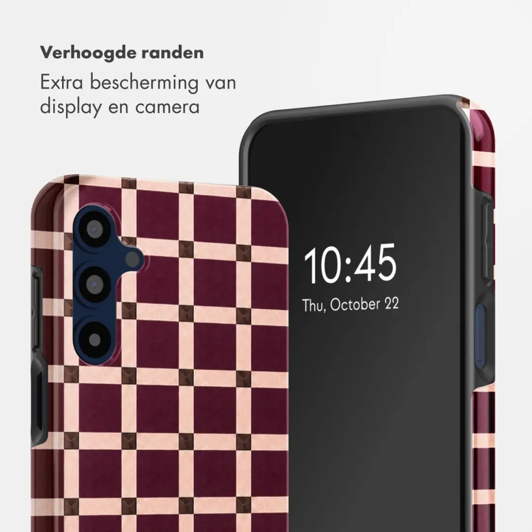 Selencia Check This Burgundy Hoesje Samsung Galaxy A16 - afbeelding 4 van 6