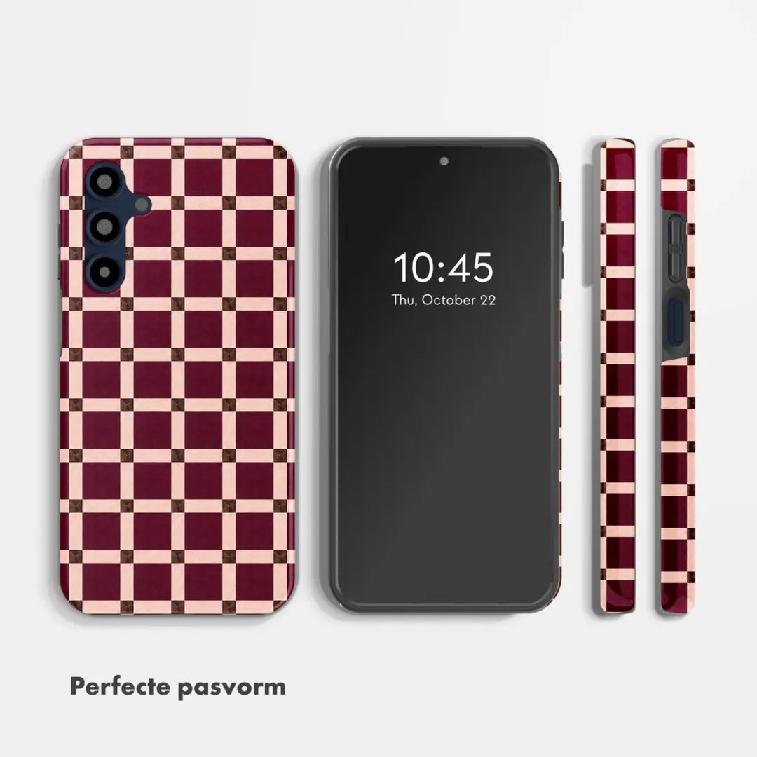 Selencia Check This Burgundy Hoesje Samsung Galaxy A16 - afbeelding 5 van 6